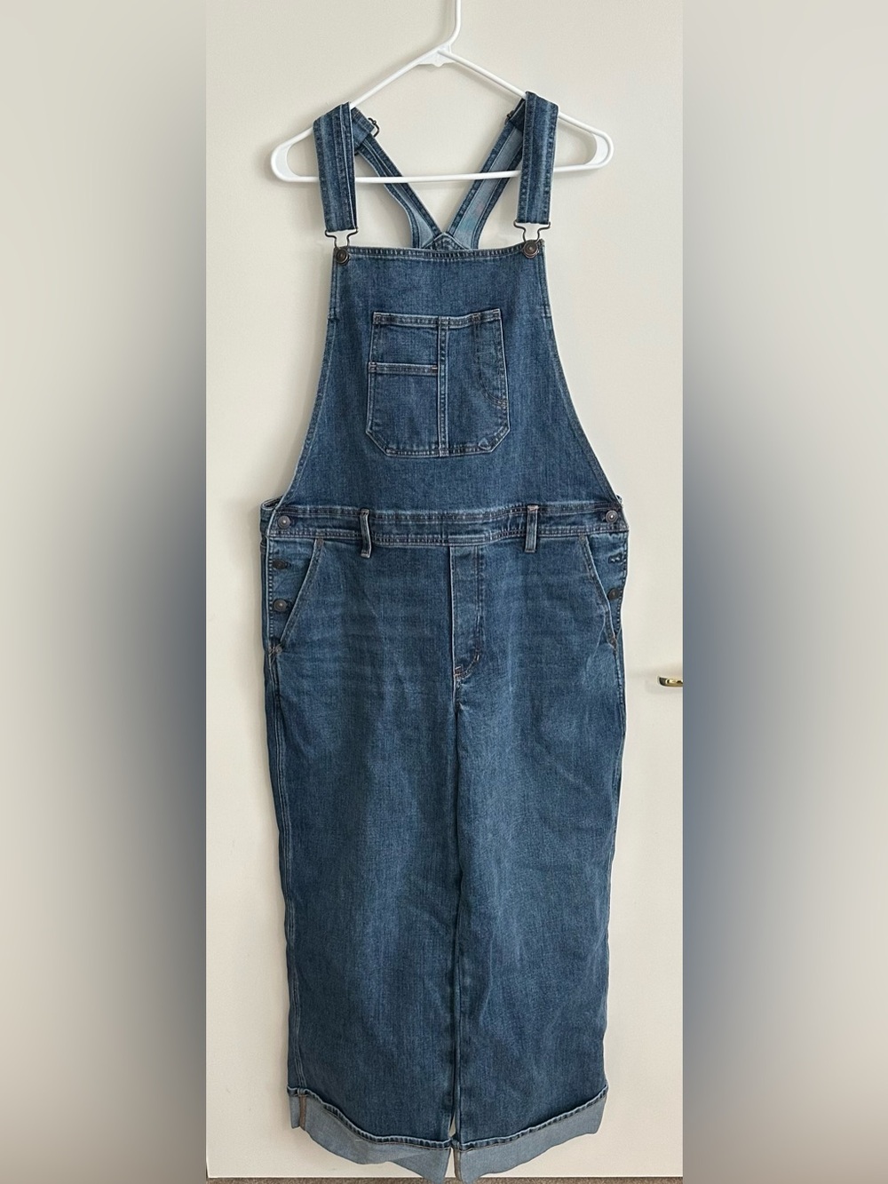 American Eagle Outfitters Dark Blue Denim Overalls